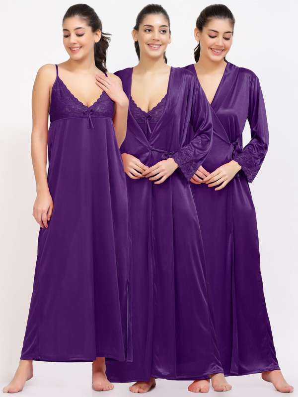 Purple satin nightgown top