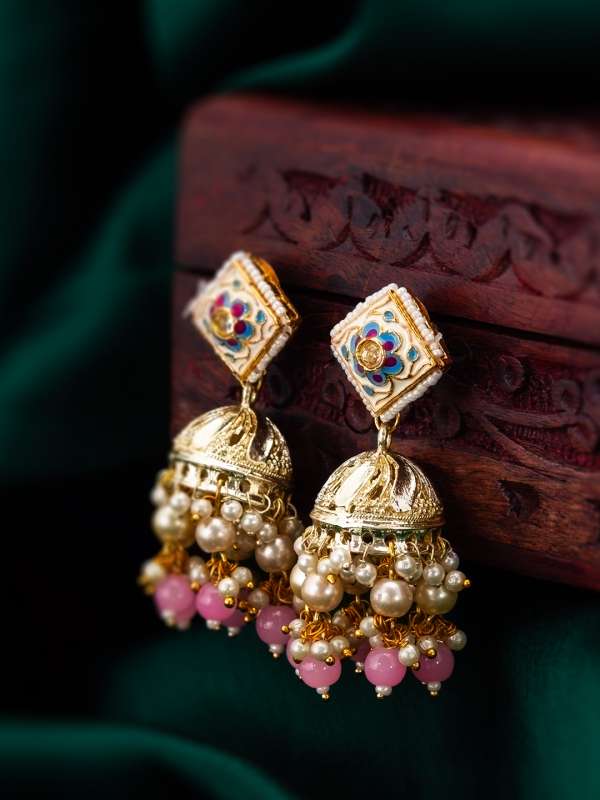 Antique gold jhumkas online shopping top