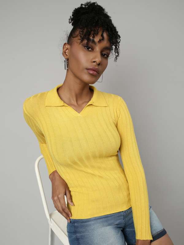 Yellow long sleeve shirt womens outlet