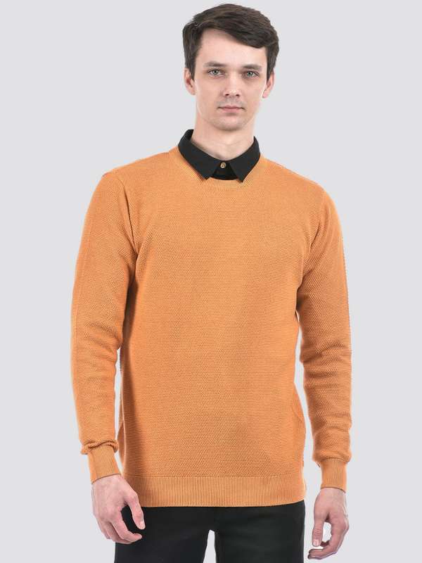Men Orange Sweaters Buy Men Orange Sweaters online in India