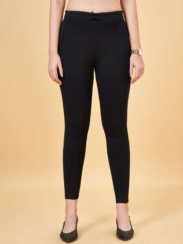 Buy STOP by Shoppers Solid Nr Roma Skinny Fit Womens Treggings  (S22342BUTTREGBK004, Black, Size_32) at