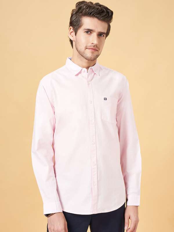 Byford By Pantaloons Pink Solid Slim Fit Casual Shirt - Buy Byford By Pantaloons  Pink Solid Slim Fit Casual Shirt online in India