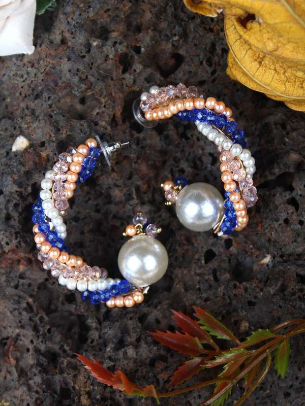 Navy Blue Earrings Buy Trendy Navy Blue Earrings Online in India