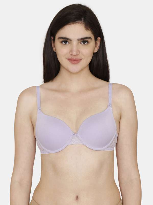 Buy online Purple Solid Push Up Bra from lingerie for Women by