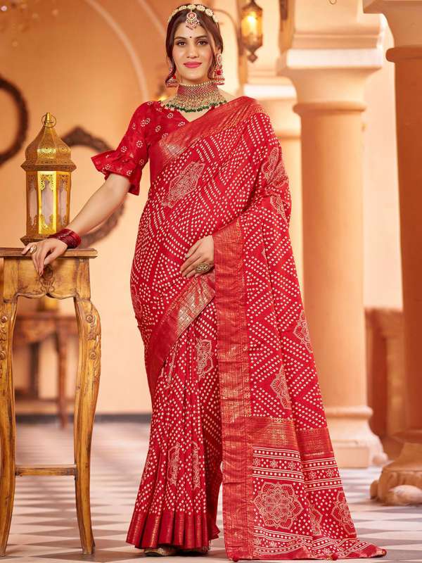Chiffon bandhani clearance saree online
