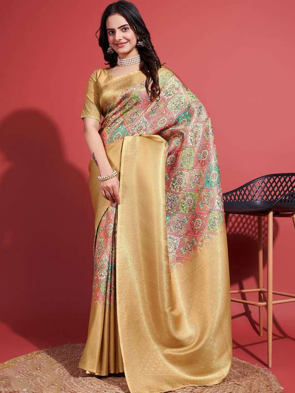 Pure Silk Sarees Printed - Buy Pure Silk Sarees Printed online in India