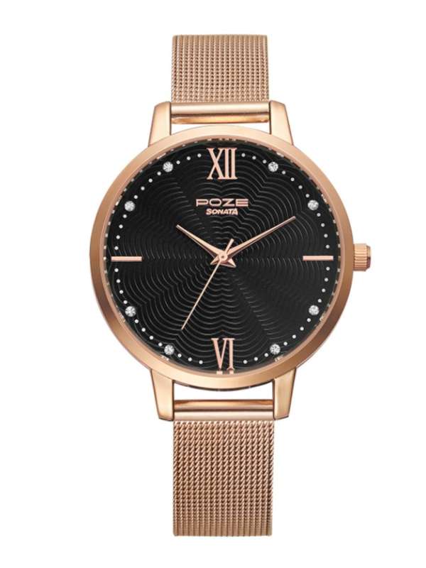 Sonata analog black dial women's watch store