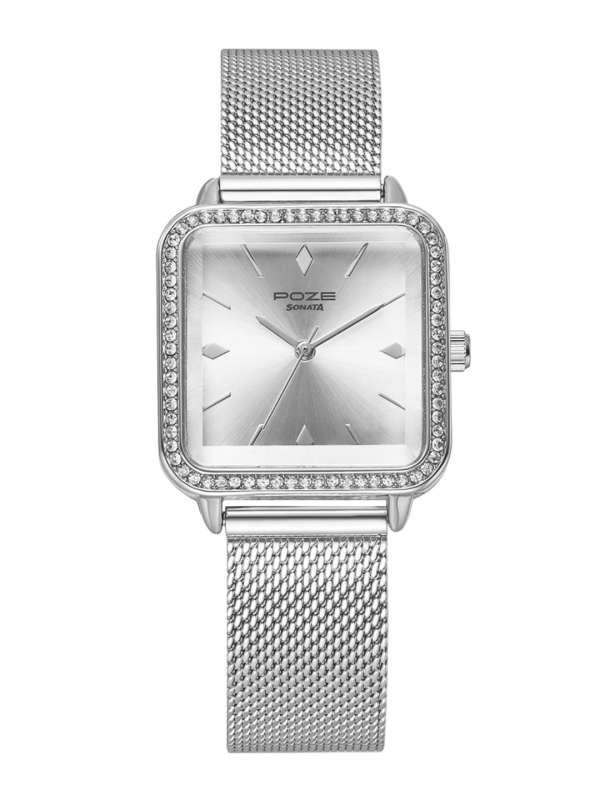 Sonata watch silver discount colour