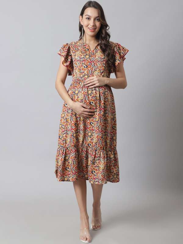 TOPSHOP Maternity Dress sz 12 US Beige Tan NWT