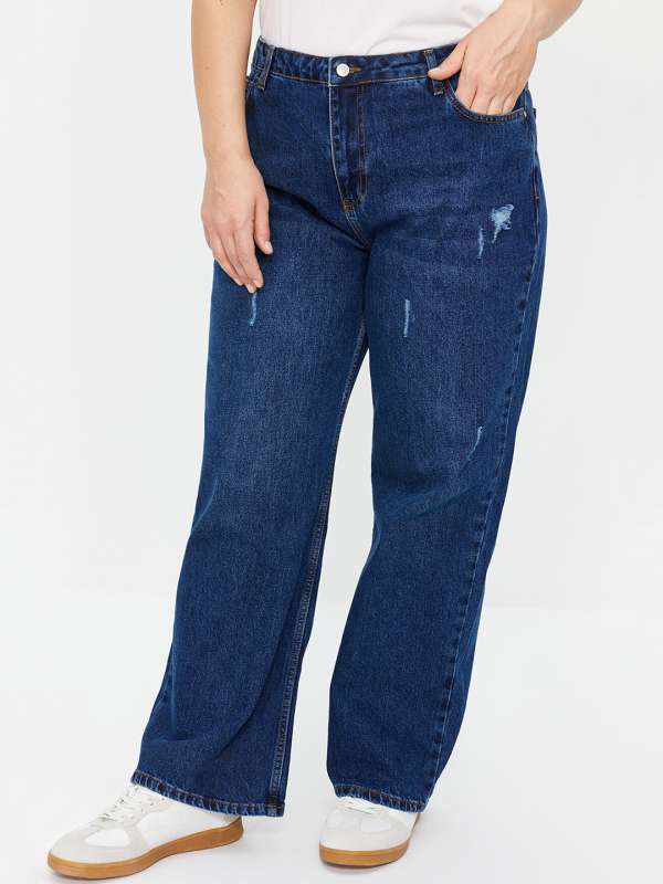 Buy Trendyol Plus Size High Elastic Waist Mom Jeans 2024 Online