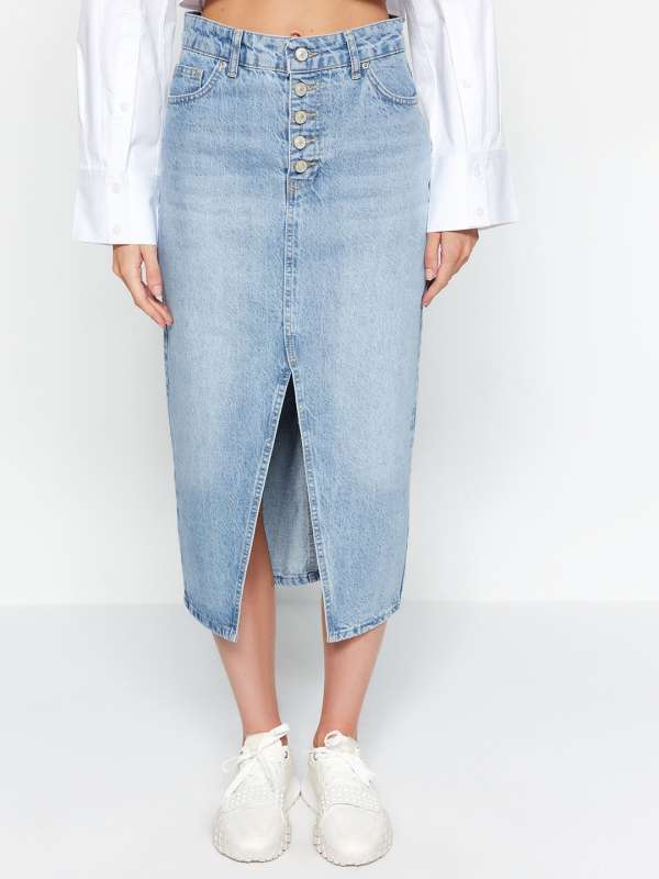 Denim pencil skirt dorothy perkins top