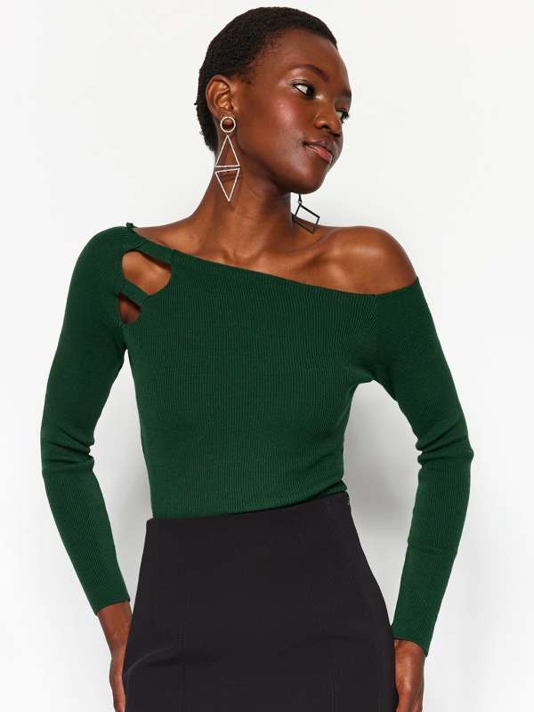 Off one top shoulder sweatshirt