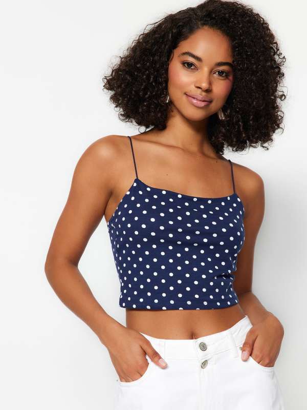 Polka dot shop crop