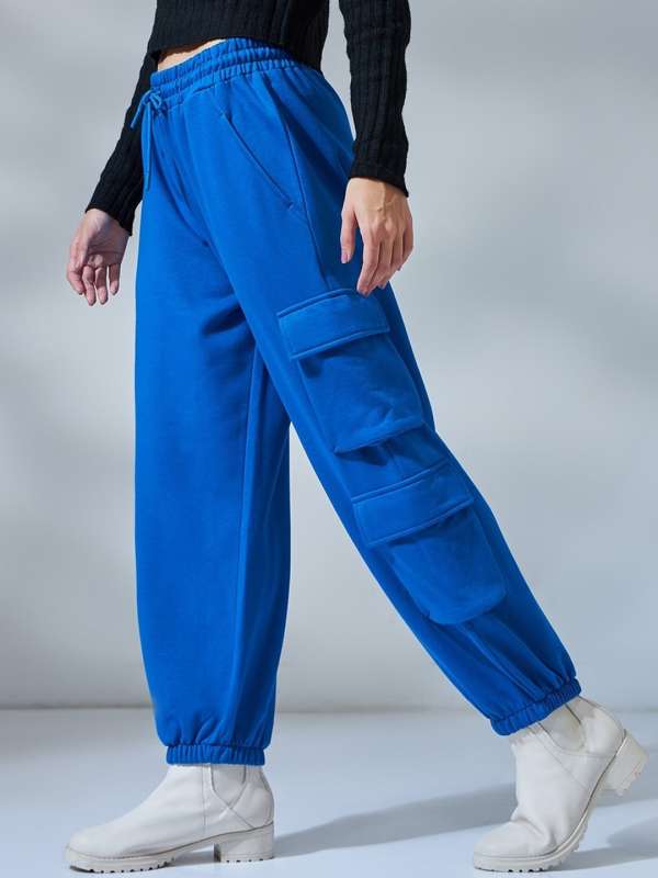 Buy Women's Blue Slim Fit Joggers Online at Bewakoof