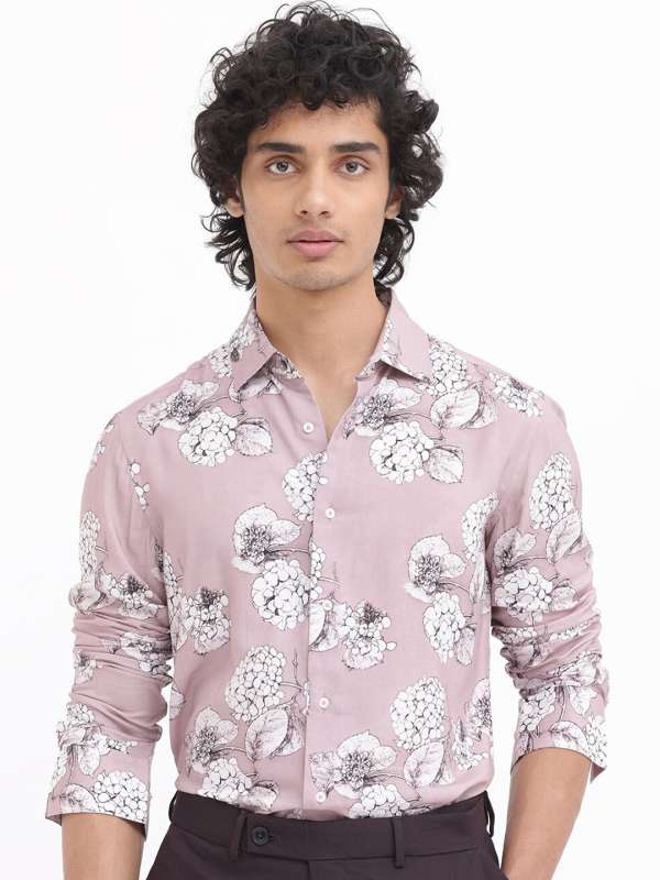 Rare Rabbit Men's Lido Pink Cotton Fabric Full Sleeves Striped Shirt