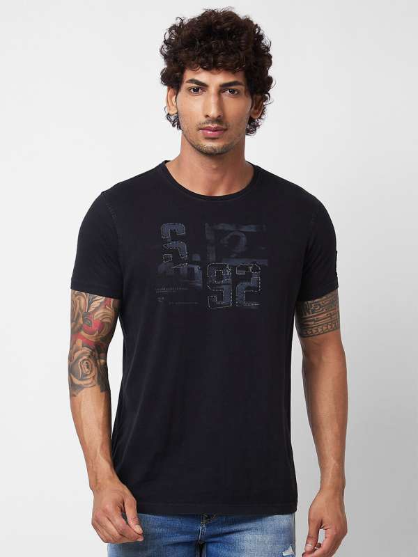 Spykar black t shirt discount