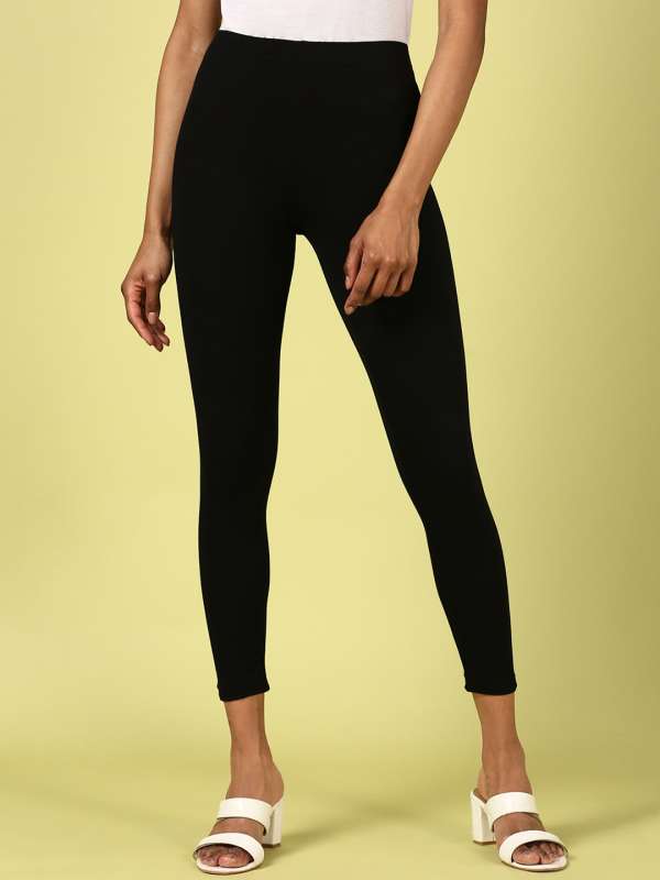 Buy De Moza Ladies Solid Poly Ankle Length Leggings Gold Online at Low  Prices in India 