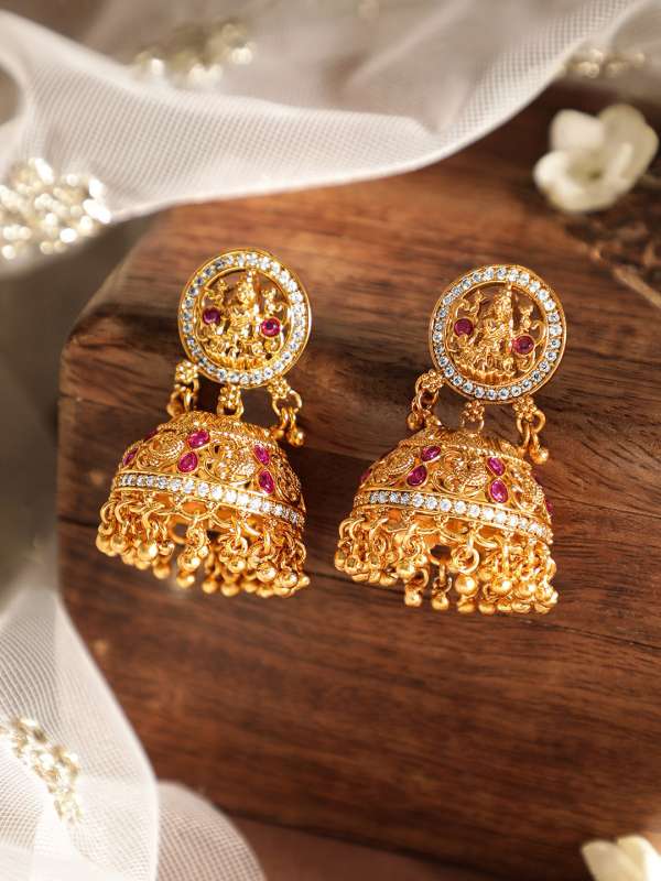Small jhumka sales earrings gold