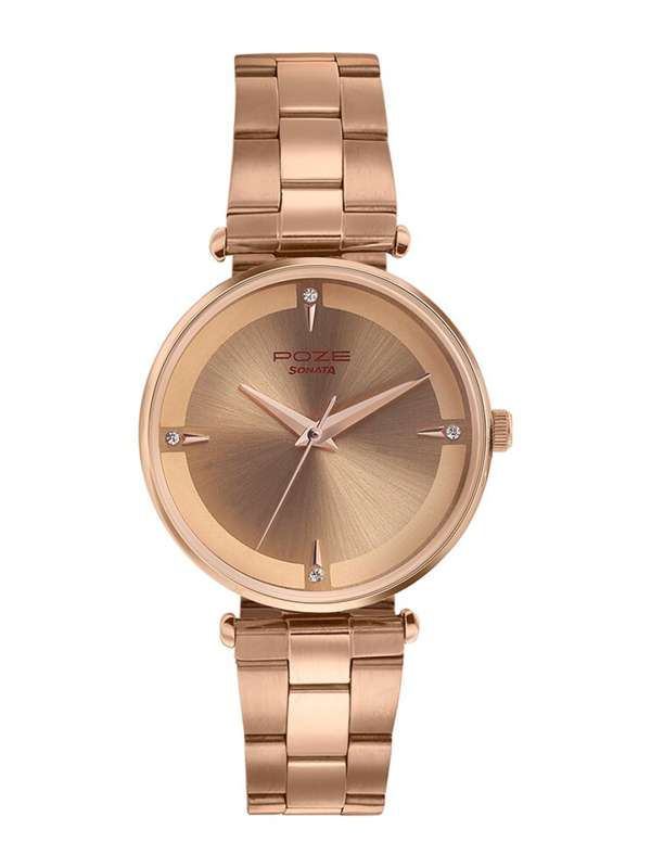 Sonata watch clearance golden