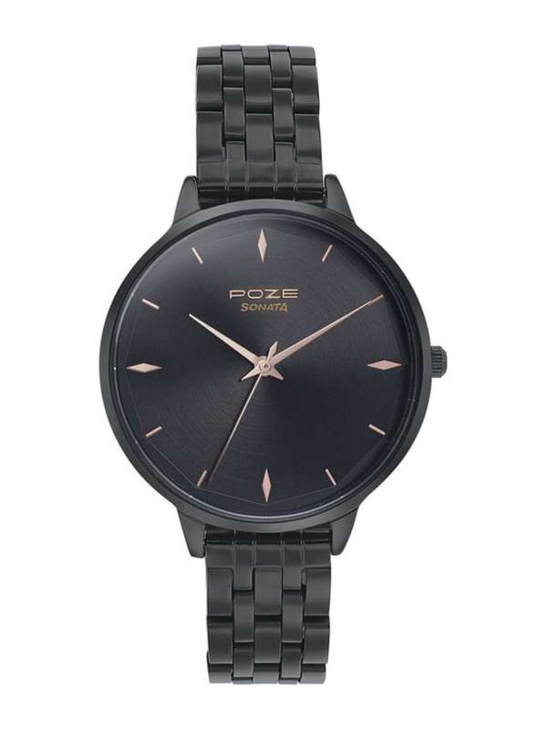 Black metal watches clearance in sonata