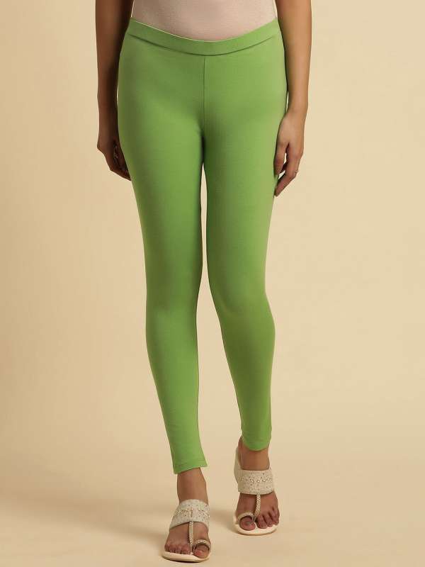 Buy Suti Women Cotton Ankle Length Leggings Olive Green online