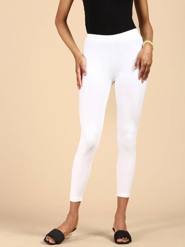 Buy De Moza Women Black Striped Cotton Ankle Length Leggings - M Online at  Best Prices in India - JioMart.