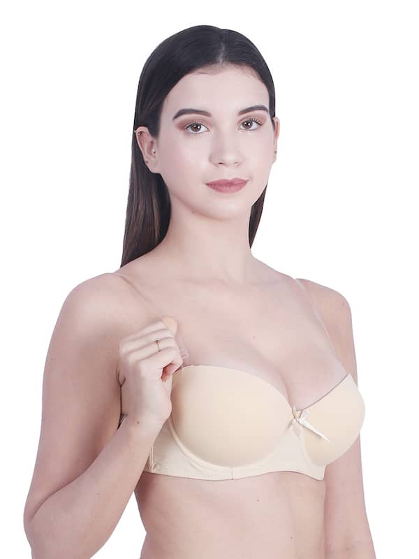 Buy SRJMH Women's Lightly padded Strapless Underwire Backless Solid  Silicone Push Up Underwear Bra Online at Best Prices in India - JioMart.