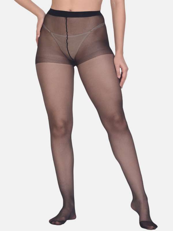 Buy NEXT2SKIN Women Nylon Opaque Pantyhose Stockings With Super Stretch  Waistband, XL Size (Black) for Women Online in India