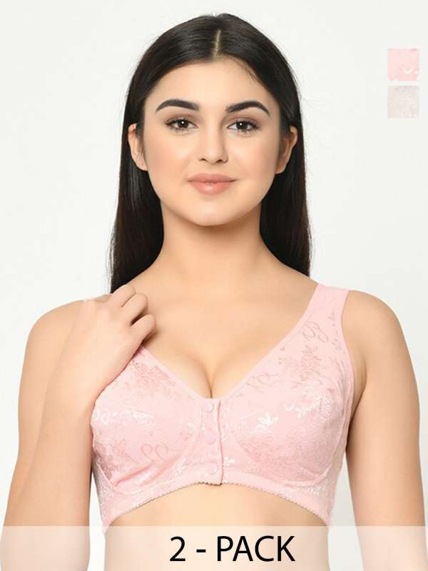 Buy Stylish Pink Cotton Solid front 6 hook Bras For Women (Pack Of 1)  Online In India At Discounted Prices