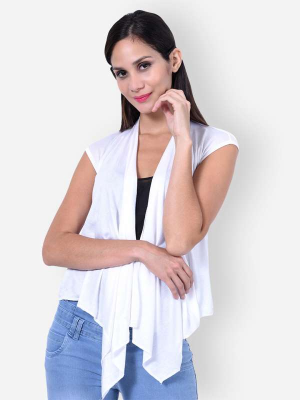 White top sleeveless shrug