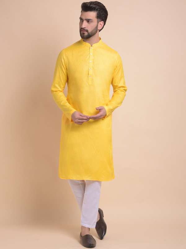 Men Yellow Kurtas Kurta Pyjama Buy Men Yellow Kurtas Kurta