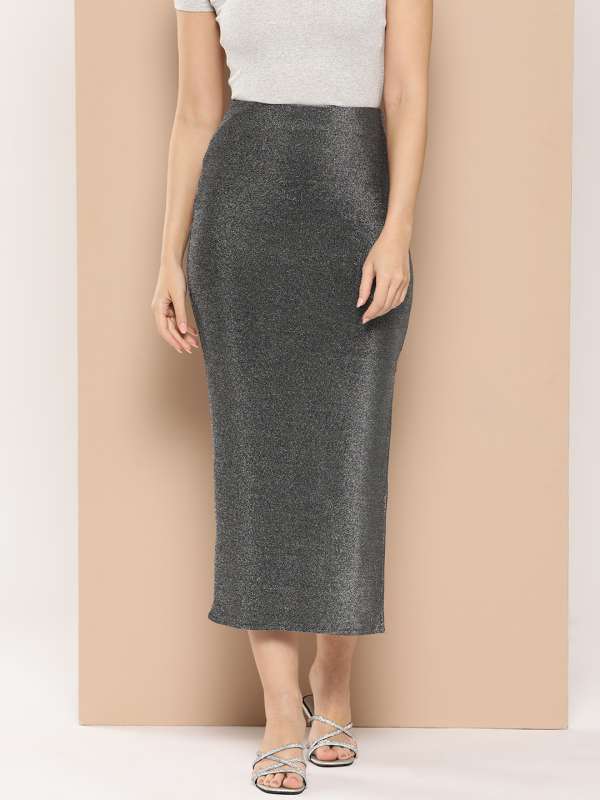 Buy grey pencil skirt best sale