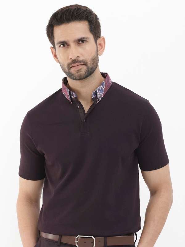 zudio Solid Men Polo Neck Red T-Shirt - Buy zudio Solid Men Polo Neck Red T- Shirt Online at Best Prices in India