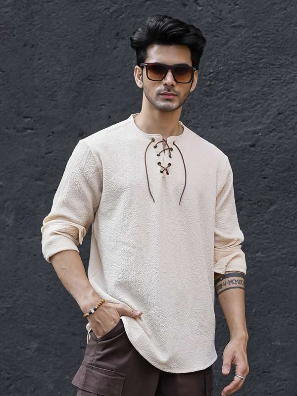 Collarless shirt 2025 mens india