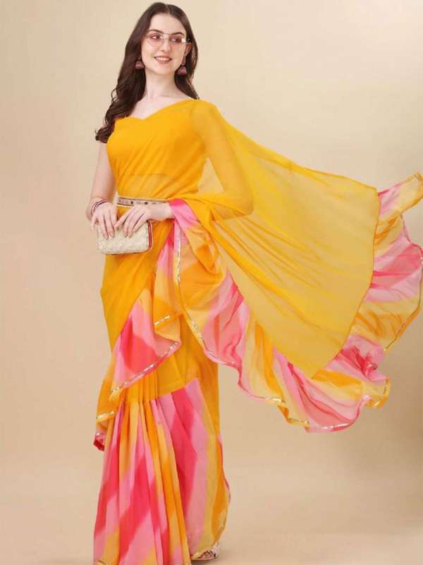 Frill saree hot sale online myntra