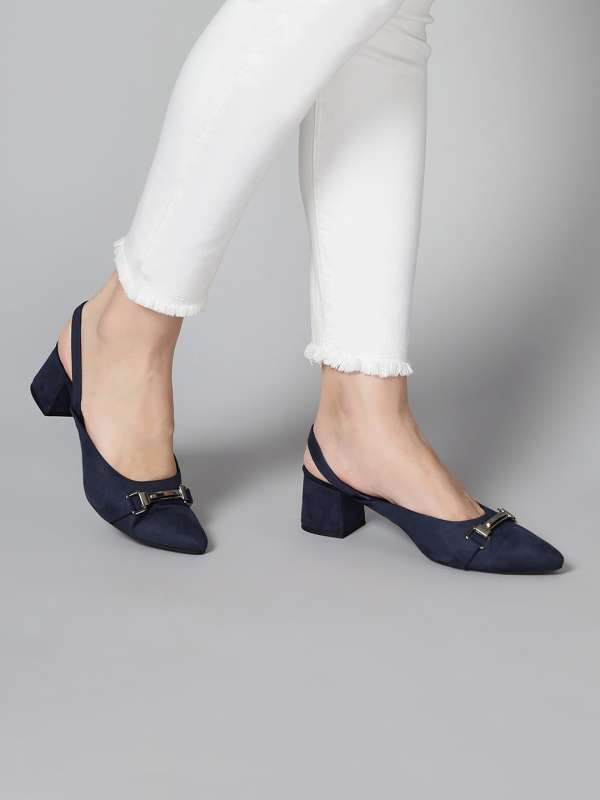 Navy suede block heel pumps outlet