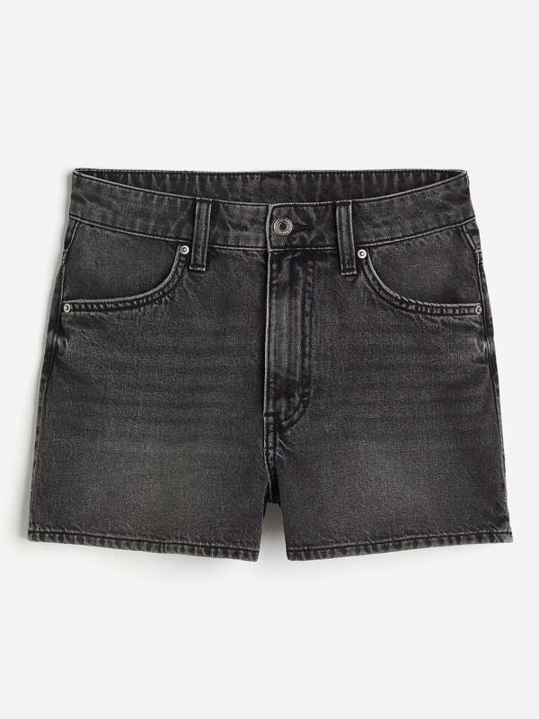 High Rise Black Denim Shorts Buy High Rise Black Denim Shorts