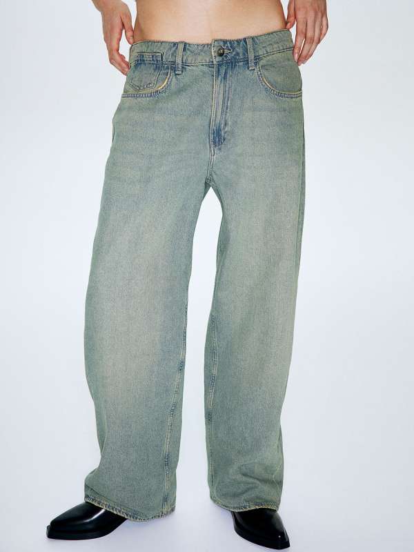 Buy MID-RISE BAGGY MULTI-POCKET WIDE LEG JEANS for Women Online in India