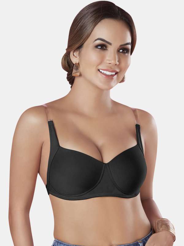 50% OFF on Da Intimo Black Heavily Padded Underwired Styled Back Push Up Bra  DI-391 on Myntra