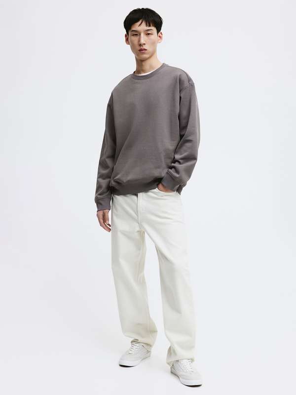 White and clearance grey sweatshirt