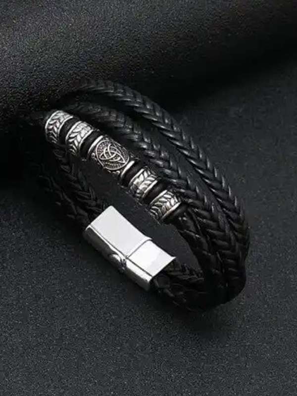 Silver with shop black bracelet