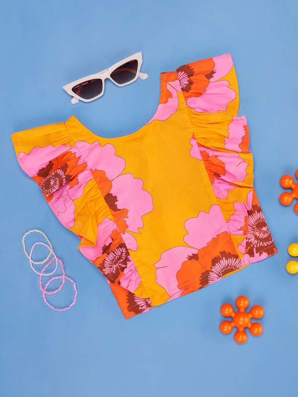 Orange tops for girls shop