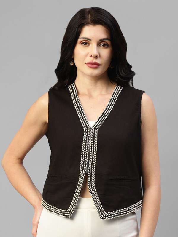 Female black 2025 waistcoat