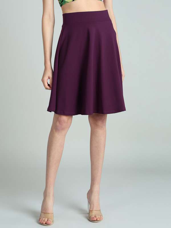 Purple skirt knee length outlet