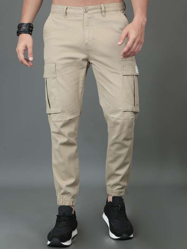 Khaki trousers on sale mens india