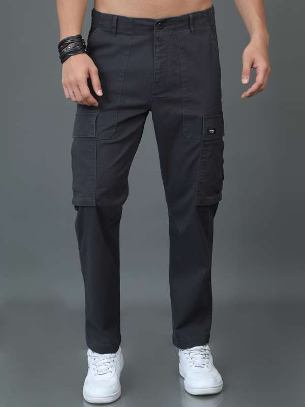 Mens grey skinny fit trousers cheap