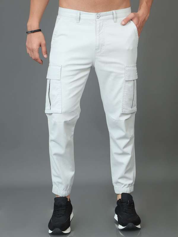White cargo pants for men cheap