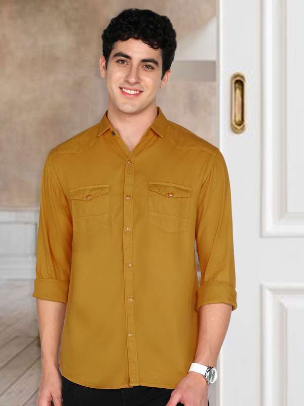 Mustard yellow shirt with jeans sales