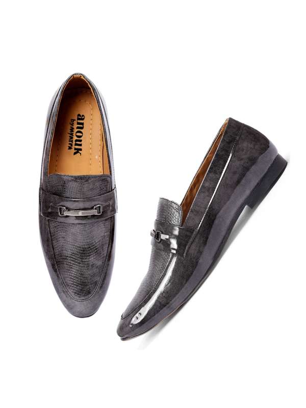 Grey colour formal shoes hot sale