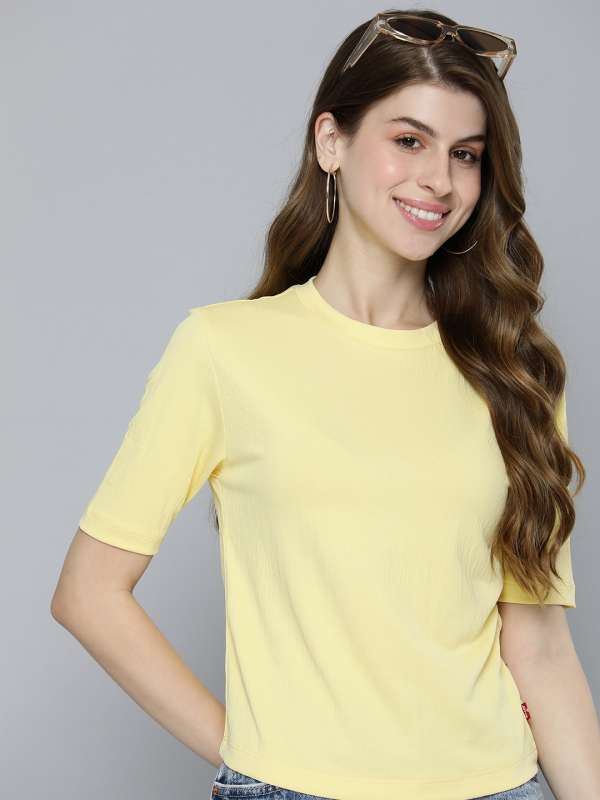 Levis Mustard Yellow Solid Round Neck T Shirt 8954089htm Buy Levis Mustard Yellow Solid Round Neck T Shirt 8954089htm online in India